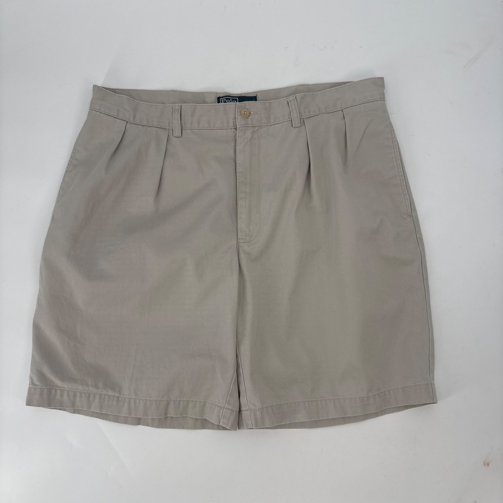 Polo Ralph Lauren Mens Size 38 Chino Tyler Dress Shorts Beige Cotton